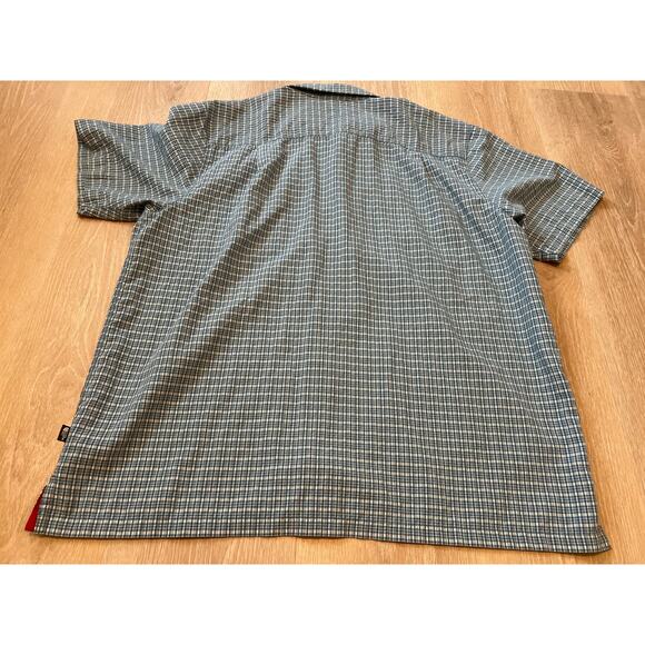 The North Face Shirt Mens XXL Blue Plaid Short Sleeve Button Up Casual Outdoor - Picture 8 of 10